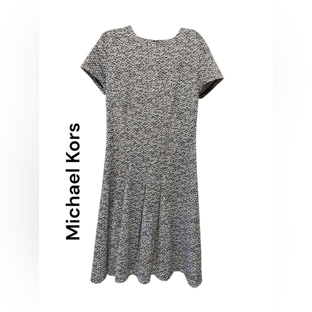 Michael Kors Black and White Patterned Dress 4